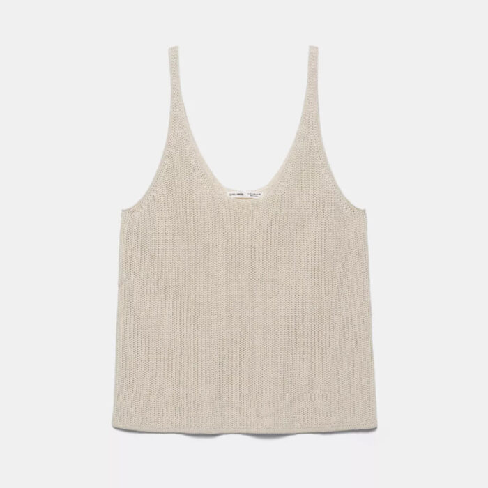 Purl knit strappy top
