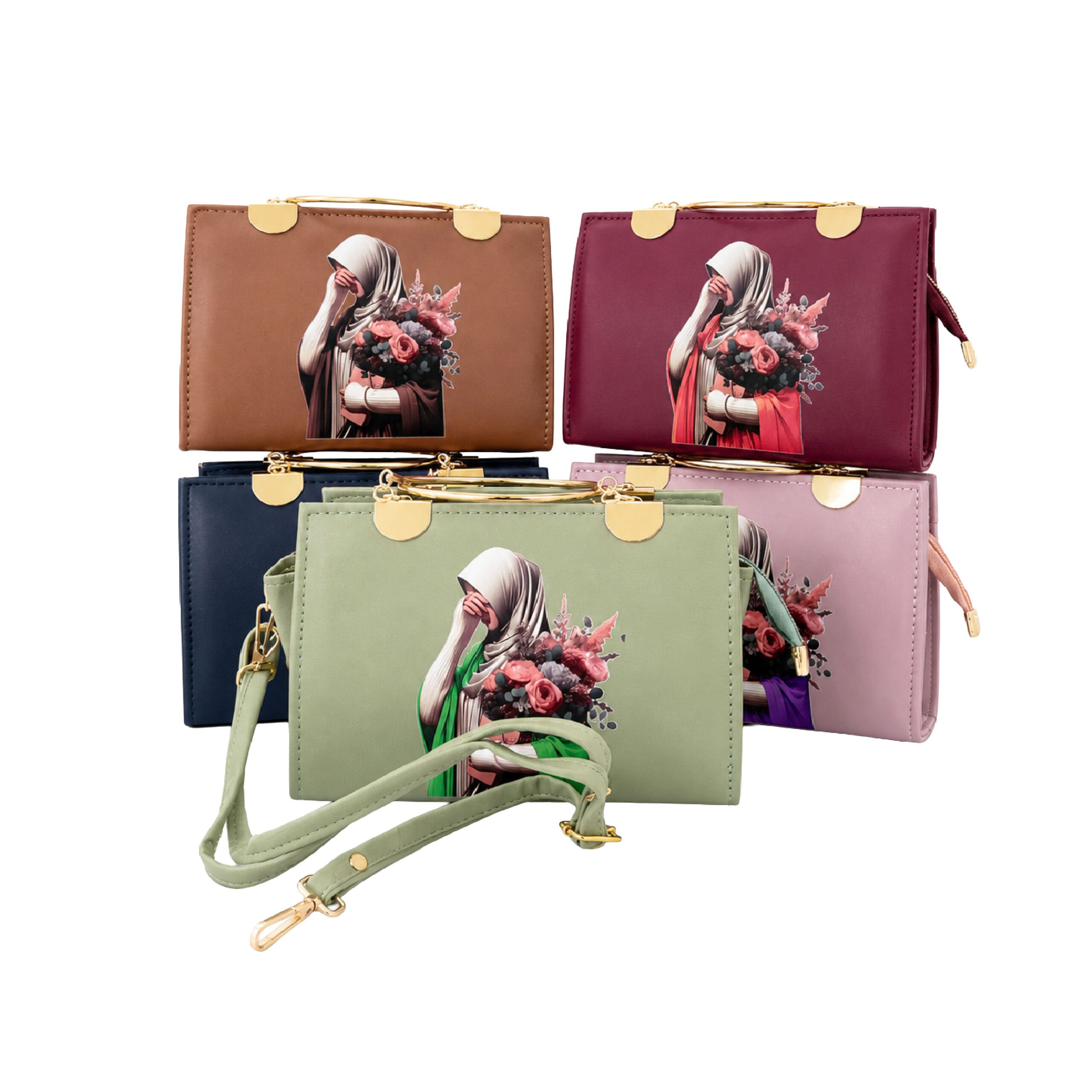 Floral Grace Structured Handbag