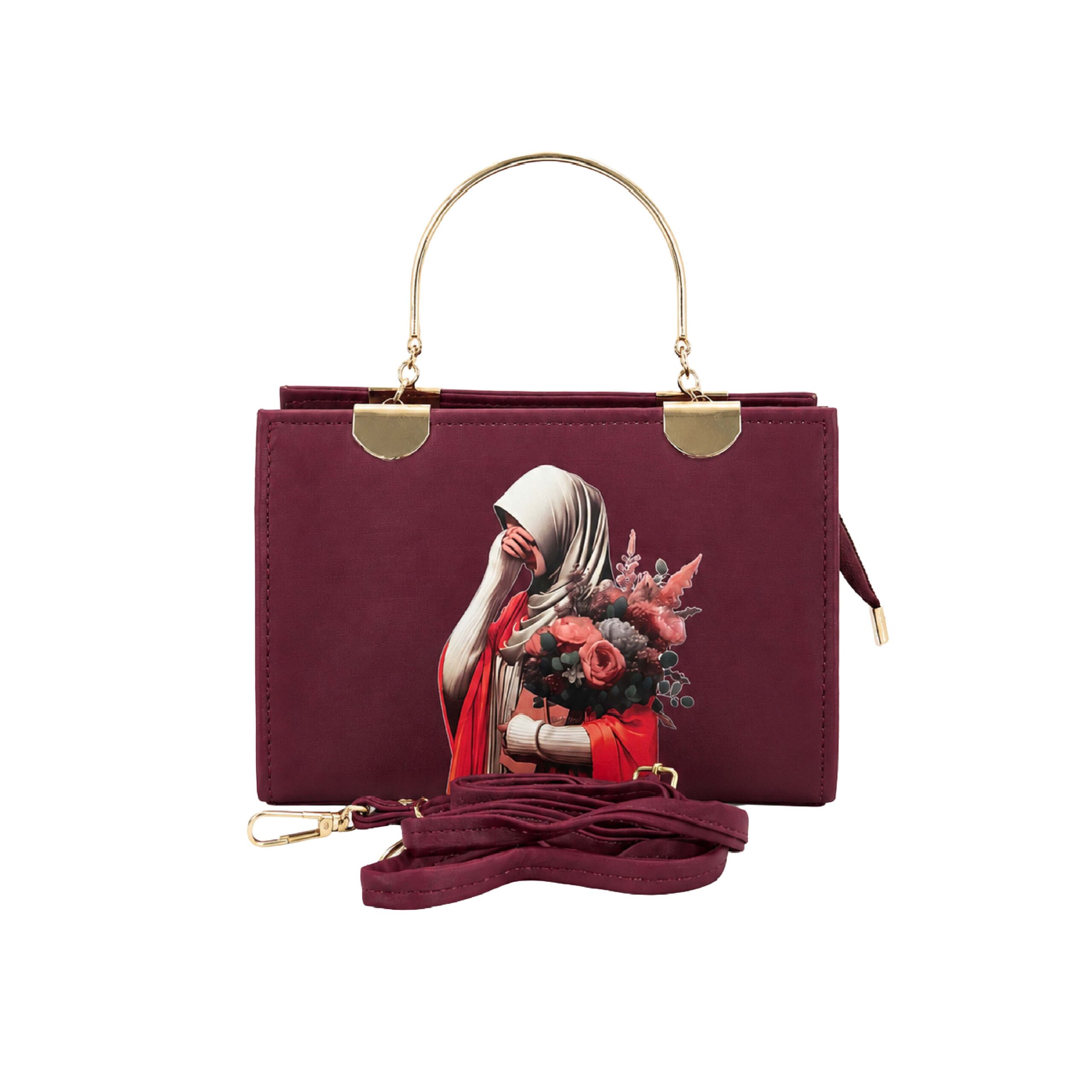 Floral Grace Structured Handbag